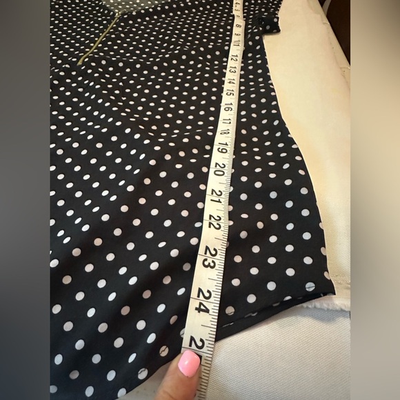 Brand: Express, size: S, silk blouse, color: black with white polka dots. - Picture 6 of 11